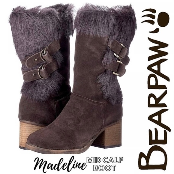 BEARPAW BOOTS Madeline Suede Mid Calf Ladies Size 5 - Picture 1 of 4